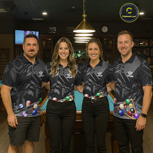 Load image into Gallery viewer, Black 8 Ball Billiard Shirt For Women Custom Billiard Tournament Pool Team Jersey Polo &amp; 1/4 Zip TDM6023