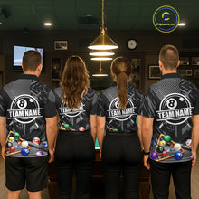 Load image into Gallery viewer, Black 8 Ball Billiard Shirt For Women Custom Billiard Tournament Pool Team Jersey Polo &amp; 1/4 Zip TDM6023