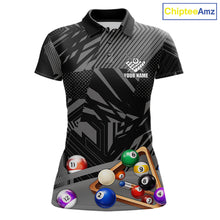 Load image into Gallery viewer, Black 8 Ball Billiard Shirt For Women Custom Billiard Tournament Pool Team Jersey Polo &amp; 1/4 Zip TDM6023
