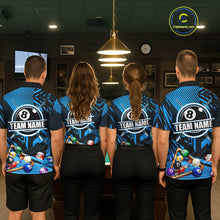 Load image into Gallery viewer, Blue 8 Ball Billiard Shirt For Women Custom Billiard Tournament Pool Team Jersey Polo &amp; 1/4 Zip TDM6024