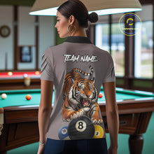 Load image into Gallery viewer, Personalized Funny Tiger 8 Ball, 9 Ball &amp; 10 Ball Billiard Shirt For Women Custom Pool Team Jersey TDM4972