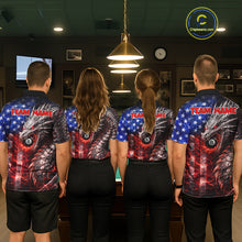 Load image into Gallery viewer, American Flag Dragon 8 Ball Billiard Shirt For Women Custom Lightning Pool Team Jersey Polo, 1/4 Zip TDM6034