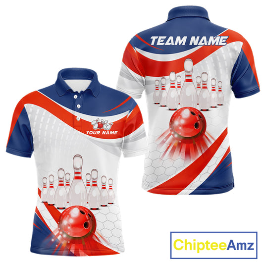 Personalized Bowling Polo & 1/4 Zip For Men Custom Bowling Tournament Team Jersey TDM6296