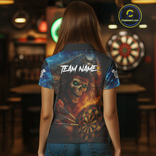 Load image into Gallery viewer, Personalized Pirate Fire Flame Darts Shirt For Women Custom Skull Darts Jersey Team Polo &amp; 1/4 Zip TDM4973