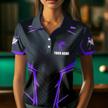 Load image into Gallery viewer, Billiard Jerseys For Women Custom Polo &amp; Quarter-Zip Billiard Team Shirts, 8 Ball Pool Shirt |Purple TDM3532