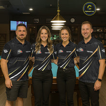 Load image into Gallery viewer, Personalized Golden 8 Ball Pool Crown Billiard Shirt For Women, Billiard Team Jersey Polo &amp; 1/4 Zip TDM5904