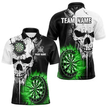 Load image into Gallery viewer, Personalized Grunge Skull Crack Wall Men Dart Shirts Custom Darts League Team Jerseys |Green TDM3699