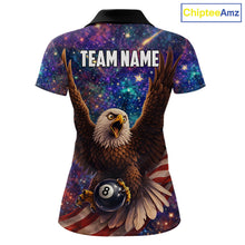 Load image into Gallery viewer, Funny Eagle Galaxy Billiard Shirt For Women Custom 8 Ball Pool Team Jersey Polo &amp;1/4 Zip TDM6044