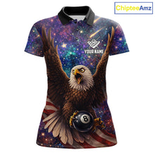 Load image into Gallery viewer, Funny Eagle Galaxy Billiard Shirt For Women Custom 8 Ball Pool Team Jersey Polo &amp;1/4 Zip TDM6044