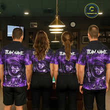 Load image into Gallery viewer, Purple Funny 8 Ball Pool Flame Smoke Billiard Shirt For Women Custom Billiard Team Jersey Uniform TDM5694