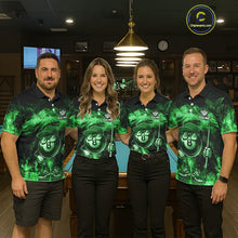 Load image into Gallery viewer, Green Funny 8 Ball Pool Flame Smoke Billiard Shirt For Women Custom Billiard Team Jersey Uniform TDM5695