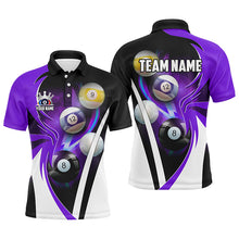 Load image into Gallery viewer, Personalized Billiard Tournament Shirts For Men Custom Team Name Billiard Balls Pool Jersey |Purple TDM2471