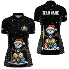 Load image into Gallery viewer, Custom Galaxy Funny Snow Billiard Balls Christmas Pool Shirts For Women, Xmas Billiard Shirts Jerseys TDM2963