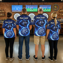 Load image into Gallery viewer, Personalized Blue Dartboard Lightning Wolf Darts Shirt For Women, Darts Team Jersey Polo &amp; 1/4 Zip TDM5918
