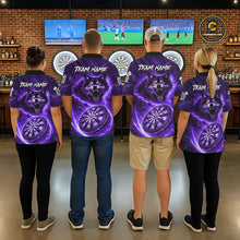 Load image into Gallery viewer, Personalized Purple Dartboard Lightning Wolf Darts Shirt For Women, Darts Team Jersey Polo &amp; 1/4 Zip TDM5919
