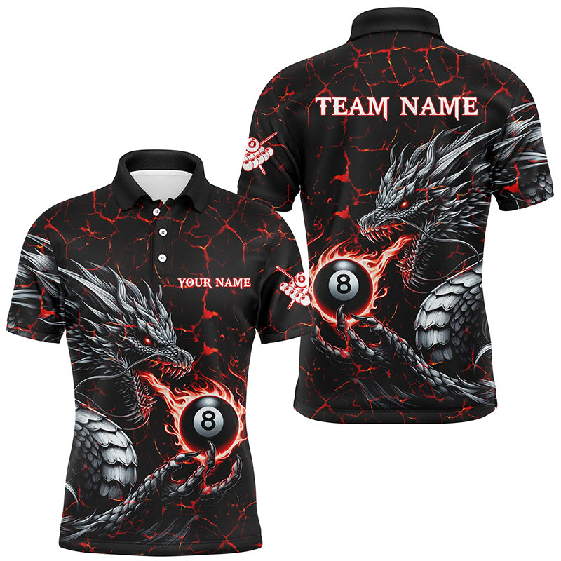 Personalized Dragon 8 Ball Pool Lightning Custom Red Men Billiard Shirts, Cool Team Billiard Jersey TDM2013