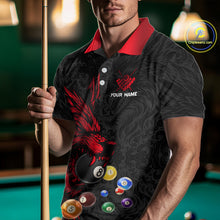 Load image into Gallery viewer, Personalized Wolf Billiard Balls Pool Shirts For Men, Black And Red Billiard League Team Jerseys TDM5202
