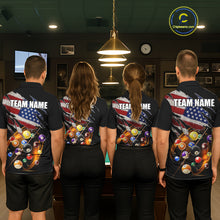 Load image into Gallery viewer, American Flag Pool Balls Billiard Shirt For Women Custom Patriotic Billiard Jersey Polo &amp; 1/4 Zip TDM5730