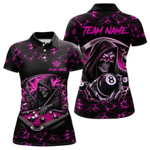 Load image into Gallery viewer, Pink Funny Death Skeleton 8 Ball Pool Women Billiard Shirts Custom Lightning Billiard Jerseys TDM3727