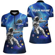 Load image into Gallery viewer, Personalized Astronaut Billiard Balls 3D Printed Shirts For Women Custom Funny Billiard Apparel |Blue TDM2015