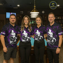 Load image into Gallery viewer, Personalized Thunder Lightning Wolf Billiard Shirts For Women Custom Billiard Team Jerseys |Purple TDM5467