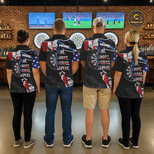 Load image into Gallery viewer, American Flag Aim Shoot Swear Repeat Darts Shirt For Women Custom Darts Jersey Team Polo &amp; 1/4 Zip TDM5930