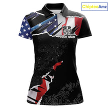Load image into Gallery viewer, American Flag Aim Shoot Swear Repeat Darts Shirt For Women Custom Darts Jersey Team Polo &amp; 1/4 Zip TDM5930