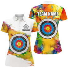 Load image into Gallery viewer, Colorful 3D Target Archery Women Polo &amp; Quarter-Zip Shirt Custom Archery Jerseys Attire For Archer TDM1621