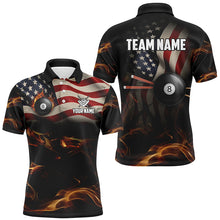 Load image into Gallery viewer, Personalized American Flag Vintage Smoke Billiard Shirts For Men, Patriotic Billiard Team Jerseys TDM2499
