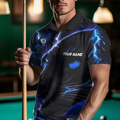 Personalized Blue 8 Ball Pool Panther 3D Billiard Shirts For Men, Team League Billiard Jerseys TDM3738