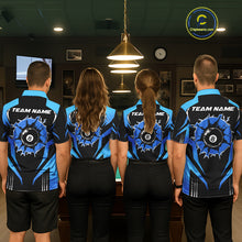 Load image into Gallery viewer, Black And Blue 8 Ball Break Billiard Shirt For Women Custom Pool Team Jersey Polo &amp; Quarter Zip TDM6100
