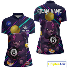 Load image into Gallery viewer, Personalized Funny Bear 8 Ball Billiard Shirt For Women Custom Billiard Jersey, Pool Team Shirts TDM5234