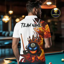 Load image into Gallery viewer, Personalized Orange Funny 8 Ball Crown Flame Billiard Shirt For Men Custom Pool Team Shirt TDM5237