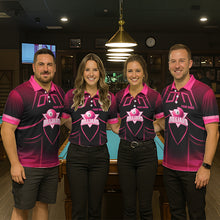Load image into Gallery viewer, Personalized Black And Pink 8 Ball Pool Valentine Billiard Shirt For Women Custom Billiard Gifts TDM5747