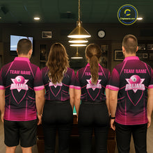 Load image into Gallery viewer, Personalized Black And Pink 8 Ball Pool Valentine Billiard Shirt For Women Custom Billiard Gifts TDM5747