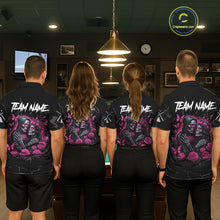 Load image into Gallery viewer, Personalized Pink 8 Ball Skull Roses Billiard Shirt For Women Custom Valentine Billiard Gifts TDM5750