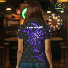 Load image into Gallery viewer, Purple Dartboard Ligthning Darts Shirt For Women Custom Darts Jersey Team Polo &amp; Quarter Zip TDM6111