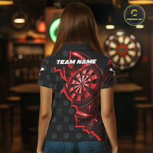 Load image into Gallery viewer, Red Dartboard Ligthning Darts Shirt For Women Custom Darts Jersey Team Polo &amp; Quarter Zip TDM6112