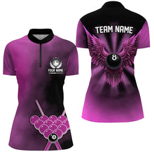 Load image into Gallery viewer, Personalized Pink Billiard 8 Ball Wings Custom Women Billiard Shirts, 8 Ball Pool Pink Jerseys TDM1843
