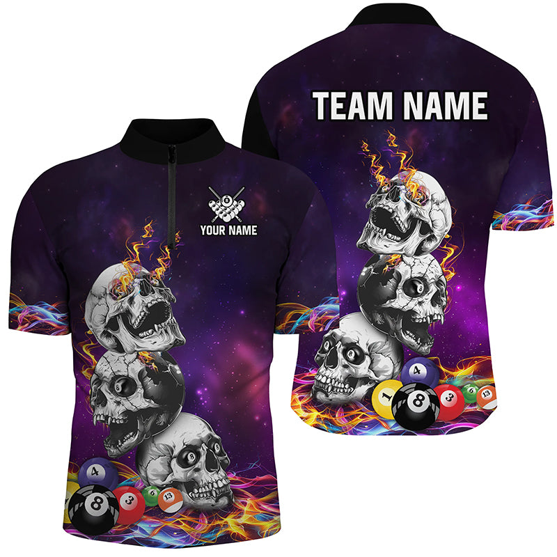 Personalized Funny Skull Colorful Billiard Balls Jerseys For Men Custom Unique 3D Billiard Shirts TDM2059