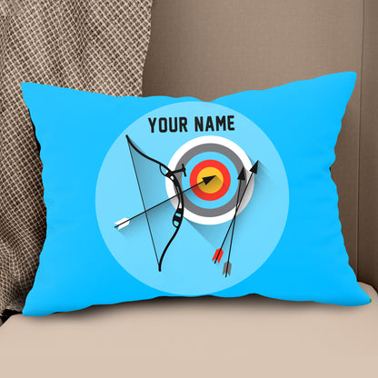 Personalized Archery Set Blue Pillow, Best Throw Pillows Archery Gifts TDM0763
