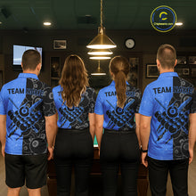 Load image into Gallery viewer, Custom Grunge Black And Blue 8 Ball Billiard Shirt For Women, Pool Team Jersey Polo &amp; 1/4 Zip TDM5962
