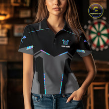 Load image into Gallery viewer, Personalized Holographic Darts Jersey Custom Darts Shirt For Women Team Polo &amp; Quarter Zip Shirt TDM6126