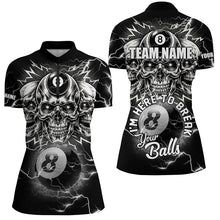 Load image into Gallery viewer, I&#39;m Here To Break Your Balls Custom Billiard Shirts For Women, Funny Skull 8 Ball Billiard Jerseys TDM1858