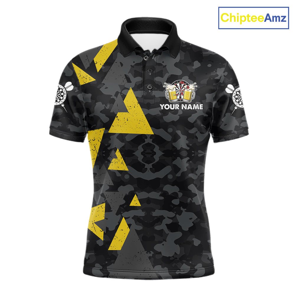 Darts and beer aim for fun drink for cheers darts polo shirt for men with custom darts team graphics.