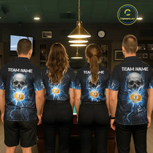 Load image into Gallery viewer, Blue Billiard 8 Ball &amp; 9 Ball Skull Pool Shirt For Women Custom Glass Break Billiard Team Jersey TDM5513
