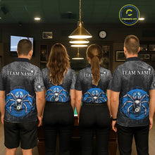 Load image into Gallery viewer, Personalized Grunge Spider Web 8 Ball Pool Billiard Shirt For Women, Billiard Team Jerseys |Blue TDM5518