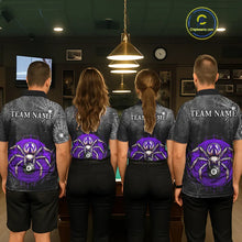 Load image into Gallery viewer, Personalized Grunge Spider Web 8 Ball Pool Billiard Shirt For Women, Billiard Team Jerseys |Purple TDM5519