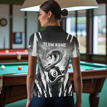 Load image into Gallery viewer, Personalized Thunder Lightning Cobra Snake Women Billiard Shirts, 8 Ball Billiard Team Jerseys |White TDM3609