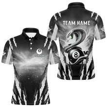 Load image into Gallery viewer, Personalized Thunder Lightning Cobra Snake Men Billiard Shirts, 8 Ball Billiard Team Jerseys |White TDM3609